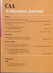 CAA Arbitration Journal IV