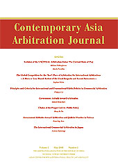 CONTEMPORARY ASIA ARBITRATION JOURNAL